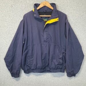 Golf Jacket Men Large‎ Windbreaker Quarter Zip Pullover Navy Retro 90s